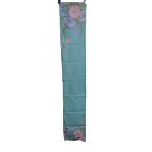 VTG Floral Scarf Head Neck Wrap Table Runner Spring Silk Screened Blue Pink Avon